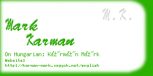 mark karman business card